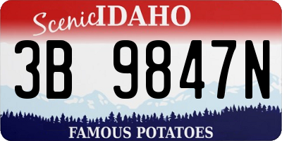 ID license plate 3B9847N