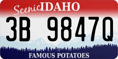 ID license plate 3B9847Q