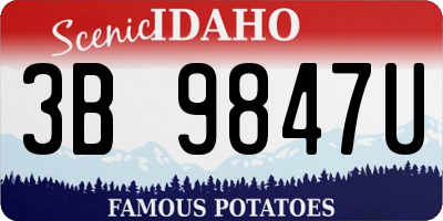 ID license plate 3B9847U