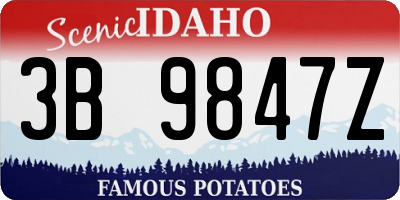 ID license plate 3B9847Z