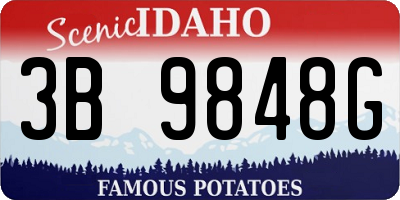 ID license plate 3B9848G