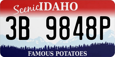 ID license plate 3B9848P
