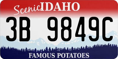 ID license plate 3B9849C