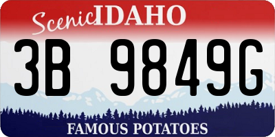 ID license plate 3B9849G