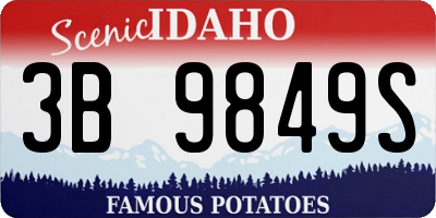ID license plate 3B9849S