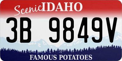 ID license plate 3B9849V