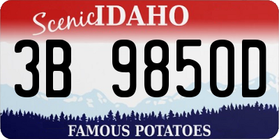 ID license plate 3B9850D