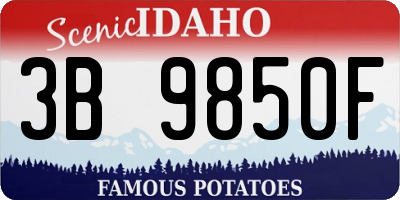 ID license plate 3B9850F