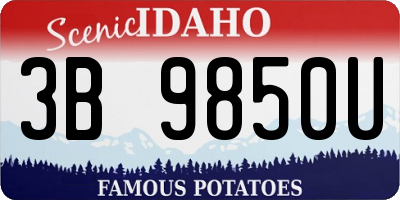ID license plate 3B9850U