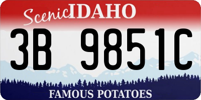 ID license plate 3B9851C