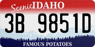 ID license plate 3B9851D