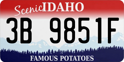 ID license plate 3B9851F