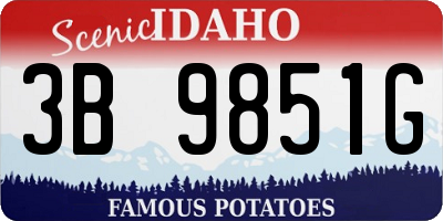 ID license plate 3B9851G