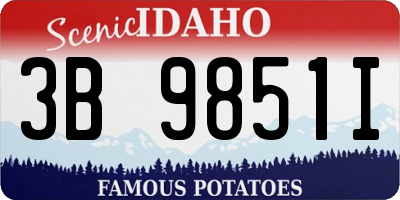 ID license plate 3B9851I