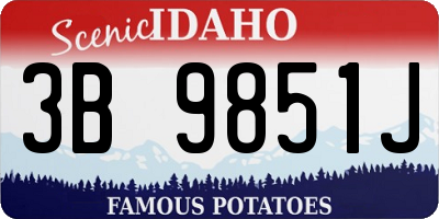 ID license plate 3B9851J