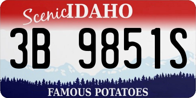 ID license plate 3B9851S