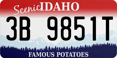 ID license plate 3B9851T