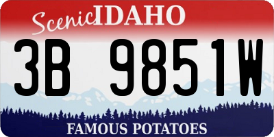 ID license plate 3B9851W