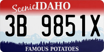 ID license plate 3B9851X
