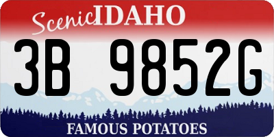 ID license plate 3B9852G