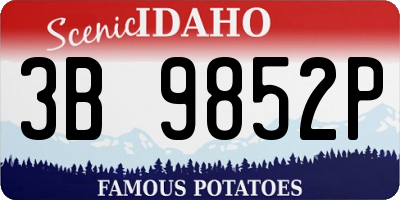 ID license plate 3B9852P