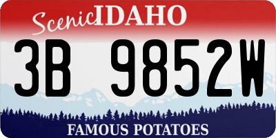 ID license plate 3B9852W