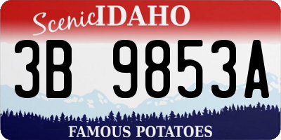 ID license plate 3B9853A