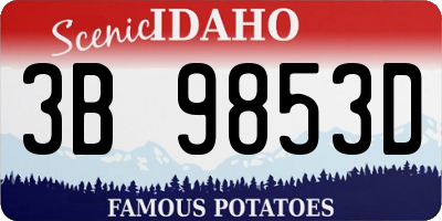 ID license plate 3B9853D