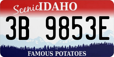 ID license plate 3B9853E