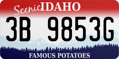 ID license plate 3B9853G