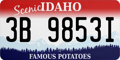ID license plate 3B9853I