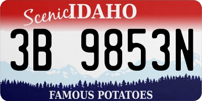 ID license plate 3B9853N