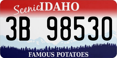 ID license plate 3B9853O