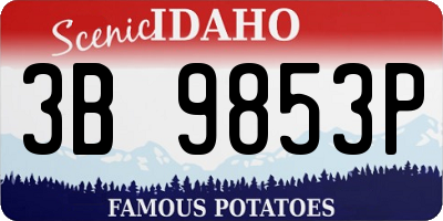 ID license plate 3B9853P