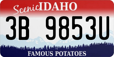ID license plate 3B9853U