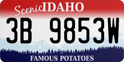 ID license plate 3B9853W
