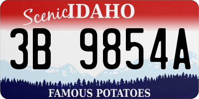 ID license plate 3B9854A