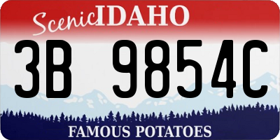 ID license plate 3B9854C