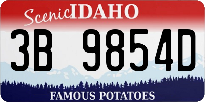 ID license plate 3B9854D