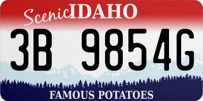 ID license plate 3B9854G