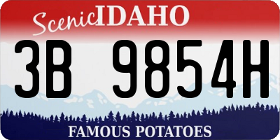 ID license plate 3B9854H