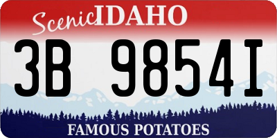 ID license plate 3B9854I