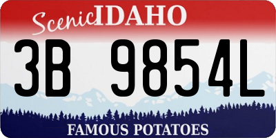 ID license plate 3B9854L