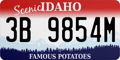 ID license plate 3B9854M