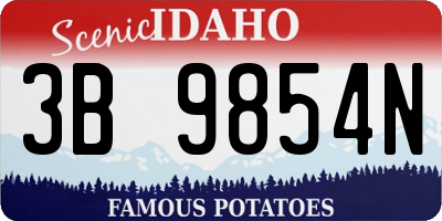 ID license plate 3B9854N