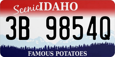 ID license plate 3B9854Q