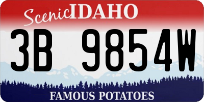 ID license plate 3B9854W