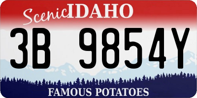 ID license plate 3B9854Y
