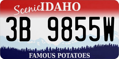 ID license plate 3B9855W