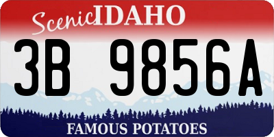 ID license plate 3B9856A